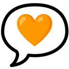 speech balloon + orange heart