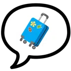 speech balloon + luggage