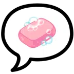 speech balloon + soap