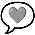 speech balloon + grey heart