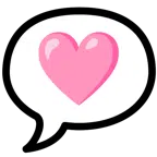 speech balloon + pink heart