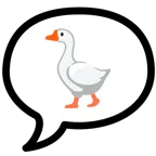 speech balloon + goose