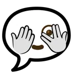 speech balloon + face with peeking eye