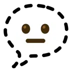 speech balloon + dotted line face