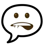 speech balloon + biting lip