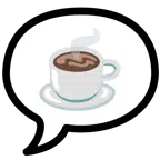 speech balloon + hot beverage