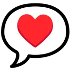 speech balloon + heart suit