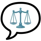 speech balloon + balance scale