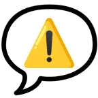 speech balloon + warning