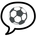 speech balloon + soccer ball