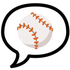speech balloon + baseball