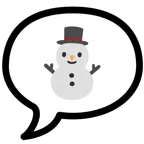 speech balloon + snowman without snow