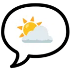 speech balloon + sun behind cloud
