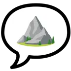 speech balloon + mountain