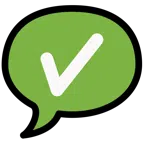 speech balloon + check mark button