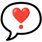speech balloon + heart exclamation