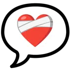 speech balloon + mending heart