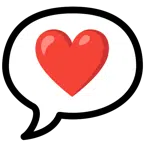 speech balloon + red heart