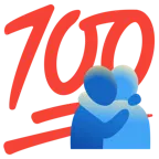 100 punti + persone che si abbracciano