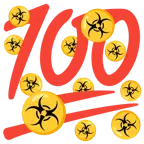 100 punti + simbolo del rischio biologico