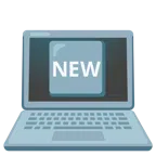 laptop + przycisk NEW