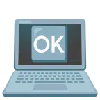 laptop + przycisk OK
