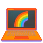 laptop + tęcza
