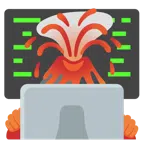 laptop + wulkan