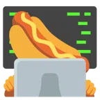 laptop + hot dog