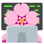 laptop + kwiat wiśni