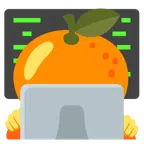 laptop + mandarynka