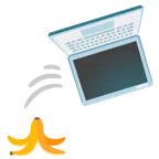 laptop + banan