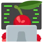 laptop + wiśnie