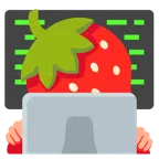 laptop + truskawka