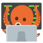laptop + ośmiornica