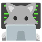laptop + głowa wilka