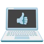 laptop + kciuk w górę