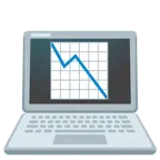 laptop + wykres spadku