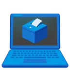 laptop + urna wyborcza z głosem
