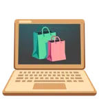 laptop + torby na zakupy