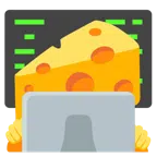 laptop + kawałek sera