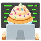 laptop + babeczka