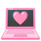 dizüstü bilgisayar + pembe kalp