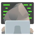 laptop + skała