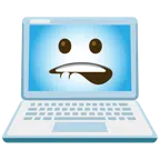laptop + przygryzanie wargi