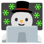 laptop + bałwanek bez śniegu