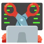 laptop + nożyczki