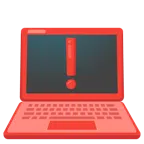laptop + czerwony wykrzyknik
