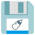 floppy disc + biberon