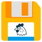floppy disc + gallina